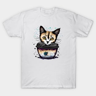 little cat in coffee color T-Shirt